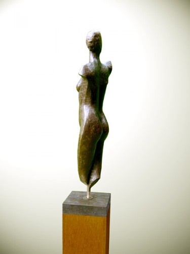 Brons sculptuur van Hans Grootswagers, Virgin.(Vierge) 2005