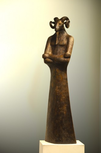 Brons sculptuur van Hans Grootswagers, Dierenriembeeld Ram